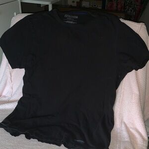 Re/Done Black Crewneck Short Sleeve Tee